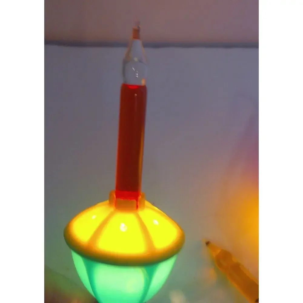 Vintage Christmas Multicolor Bubble Lights 7 Lights READ